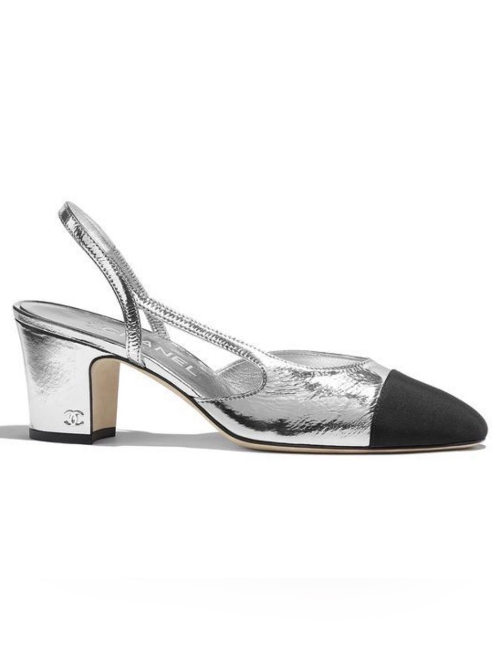 CHANEL Metallic Slingback Pumps